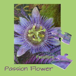 Purple Passiflora and Persian Shield Botanical Jigsaw Puzzle