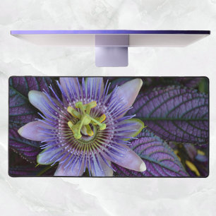 Purple Passiflora Botanical Photographic Desk Mat