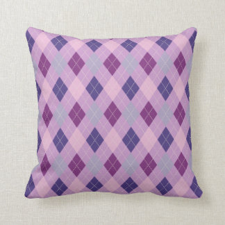 Purple Passion Argyle Two Pattern Reversible Cushion