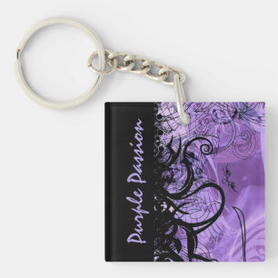 Purple Passion Black and Purple Key Chain