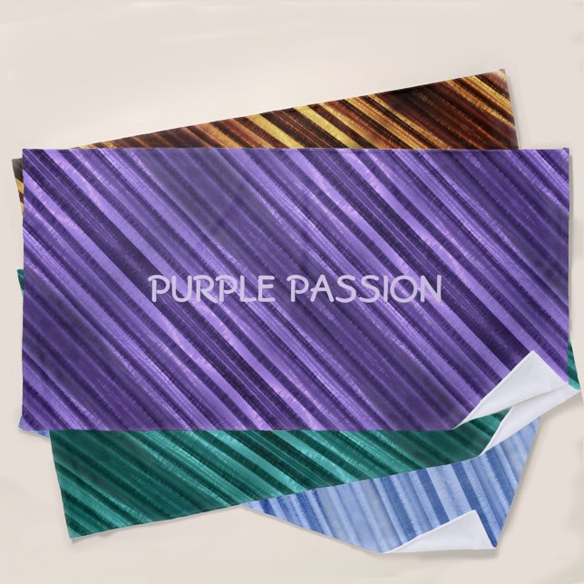 Purple Passion Diagonal Striped Personalised Beach Towel (Creator Uploaded)