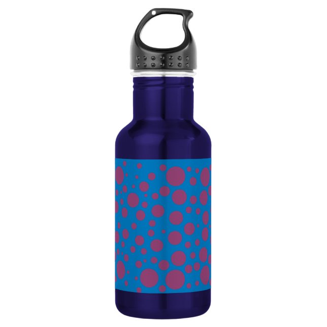 purple passion feeling blue moon circle pattern 532 ml water bottle (Front)