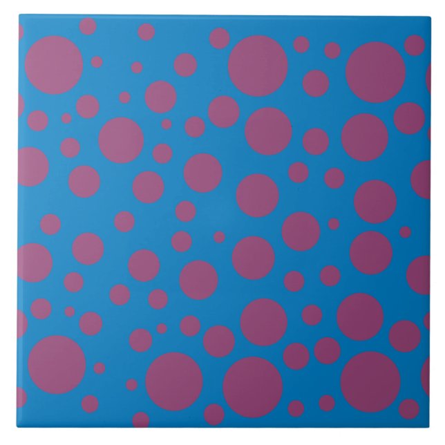 purple passion feeling blue moon circle pattern tile (Front)