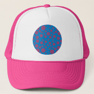 purple passion feeling blue moon circle pattern trucker hat