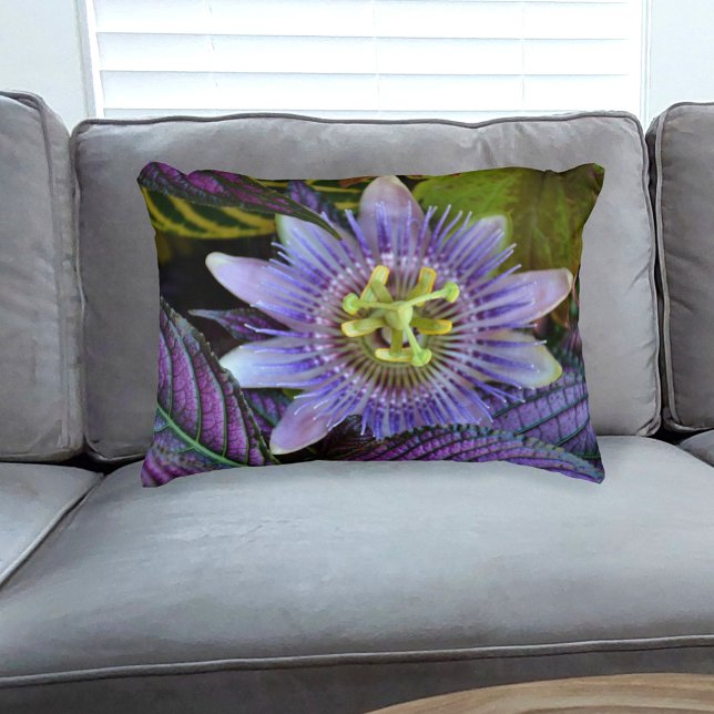 Purple Passion Flower Botanical Floral Decorative Cushion (Creator Uploaded)