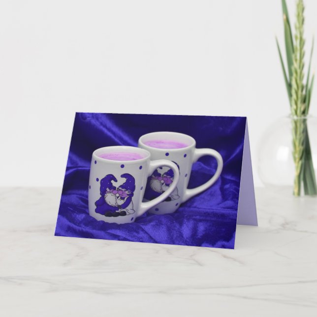 purple passion gnomes greeting card (Front)