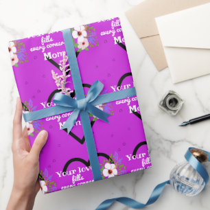 Purple Passion Hearts for Mother's Day  Wrapping Paper