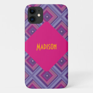 purple passion lavender fields diamond pattern art iPhone 11 case
