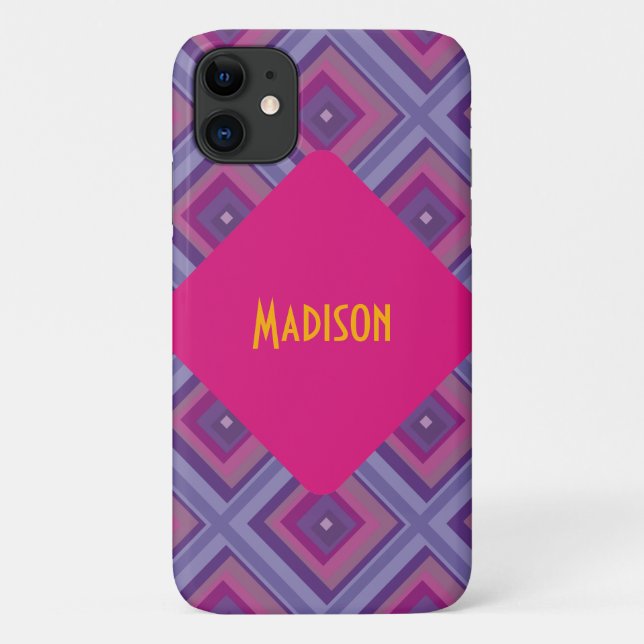 purple passion lavender fields diamond pattern art Case-Mate iPhone case (Back)