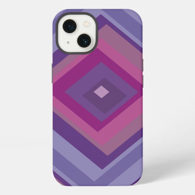 purple passion lavender fields diamond pattern art iPhone case (Back)