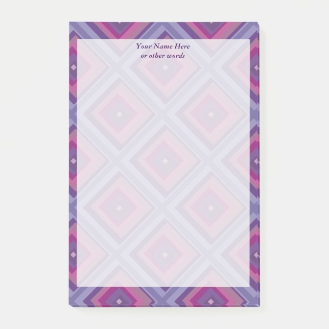 purple passion lavender fields diamond pattern art post-it notes (Front)