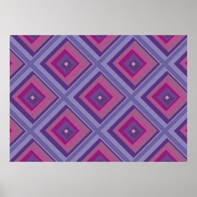 purple passion lavender fields diamond pattern art poster (Front)