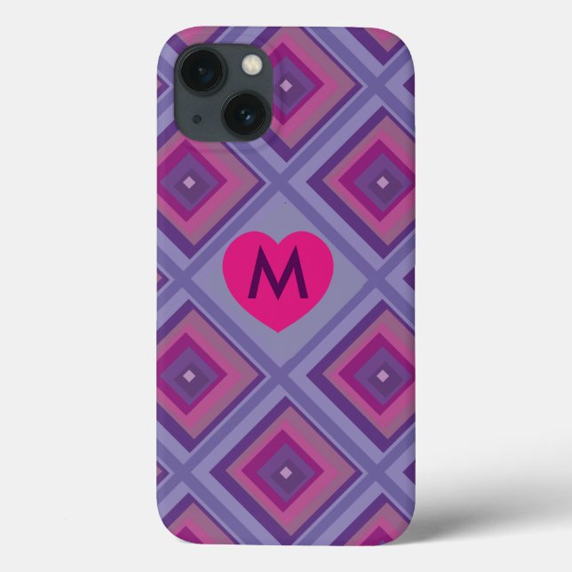 Purple passion lavender fields diamond pattern  Case-Mate iPhone case (Back)