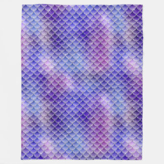 Purple Passion Mermaid Dragon Scales Fleece Blanket