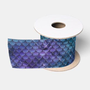Purple Passion Mermaid Dragon Scales Satin Ribbon
