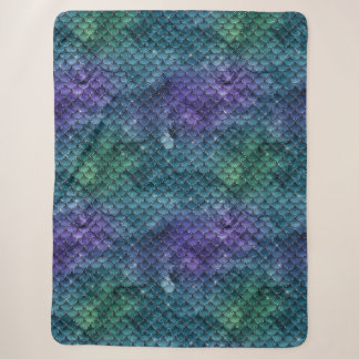 Purple Passion Mermaid Dragon Scales Sherpa Blanket