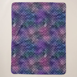 Purple Passion Mermaid Dragon Scales Sherpa Blanket