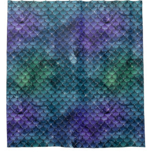 Purple Passion Mermaid Dragon Scales Shower Curtain