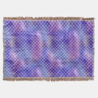 Purple Passion Mermaid Dragon Scales Throw Blanket