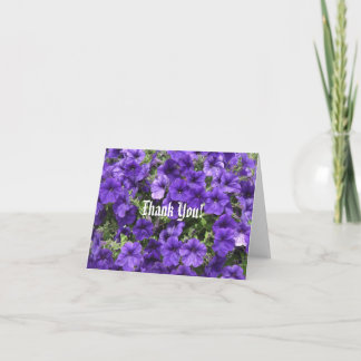 Purple Passion Petunias Thank You Card