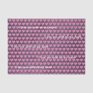 Purple Passion Pink Hearts Tissue Paper