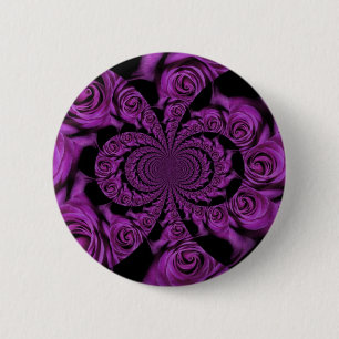 Purple Passion: Royal Romance Roses 6 Cm Round Badge
