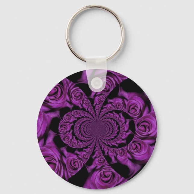 Purple Passion: Royal Romance Roses Key Ring (Front)