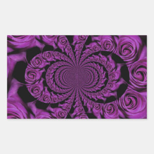 Purple Passion: Royal Romance Roses Rectangular Sticker