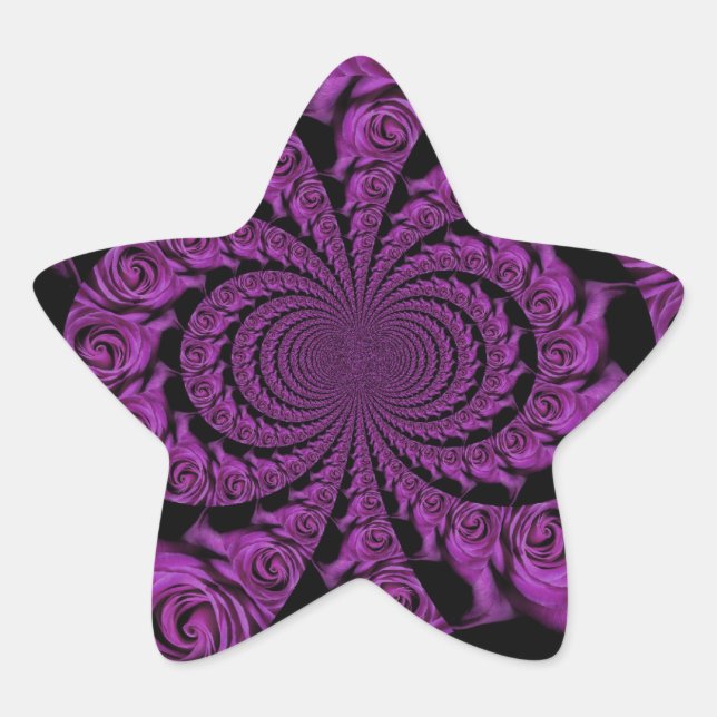 Purple Passion: Royal Romance Roses Star Sticker (Front)