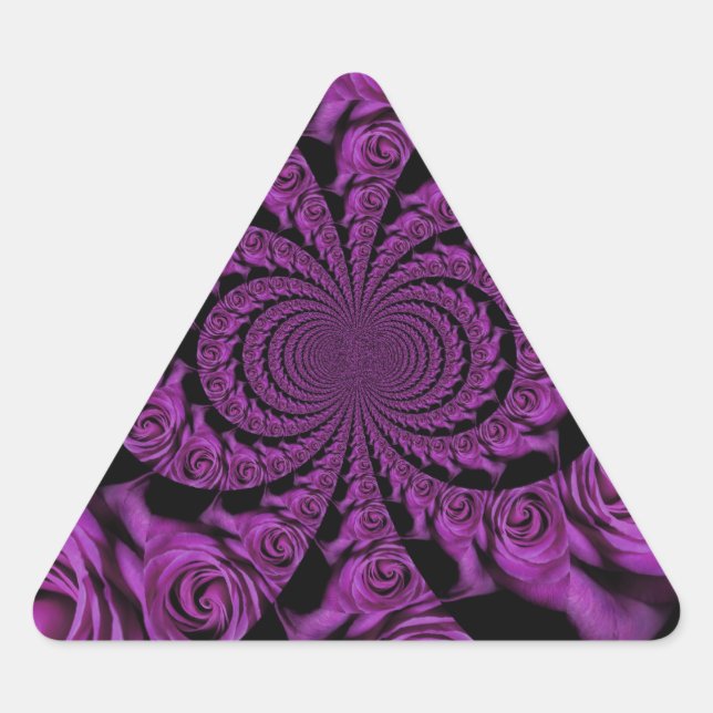 Purple Passion: Royal Romance Roses Triangle Sticker (Front)