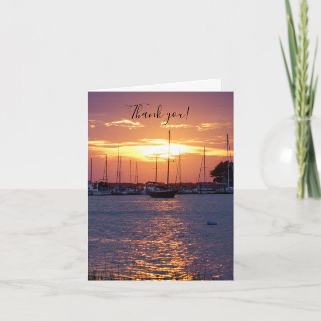 Purple Passion Sunset Thank You Card (Front)