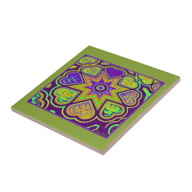 'Purple Passion' Trivet/Tile Tile (Side)