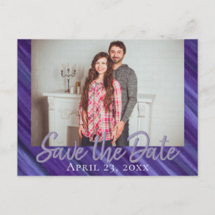 Purple Passion Violet Lavender Plum Brushstroke Announcement Postcard