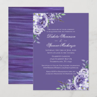 Purple Passion | Violet Lavender Plum Brushstroke Invitation