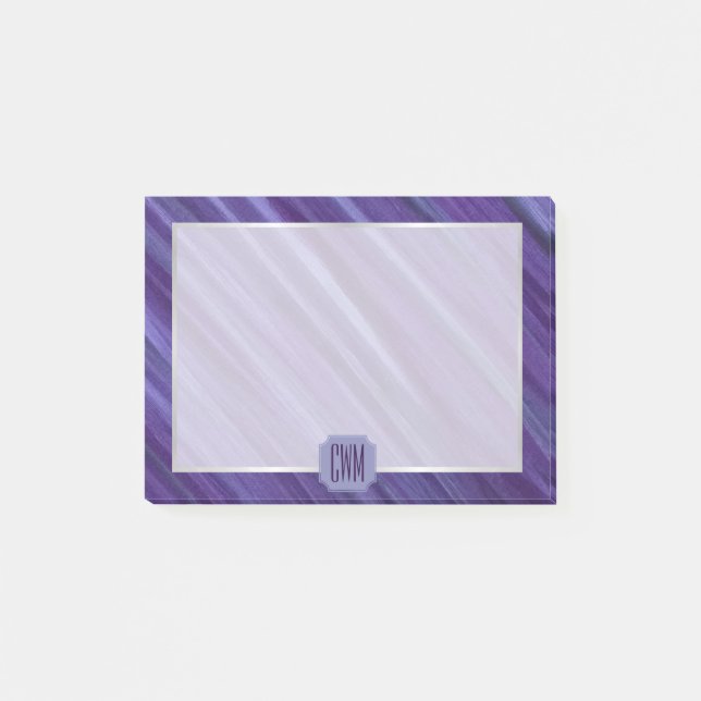 Purple Passion | Violet Lavender Plum Brushstroke Post-it Notes (Front)