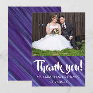 Purple Passion   Violet Lavender Plum Brushstroke Thank You Card