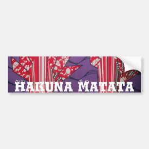 "Purple Passion Waves" Abstract African Art Print Bumper Sticker