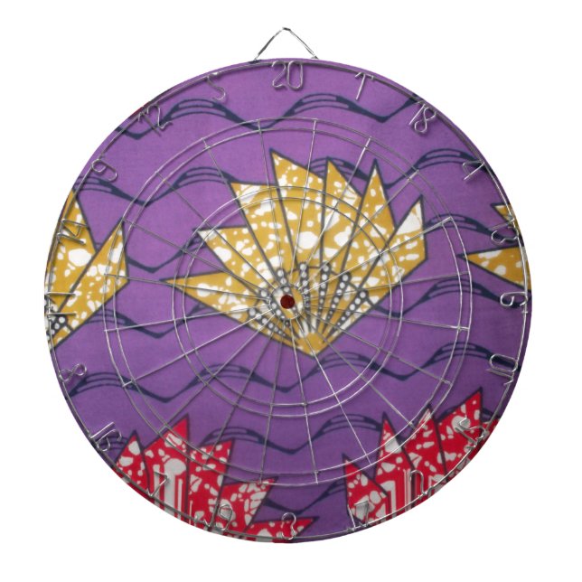 "Purple Passion Waves" Abstract African Art Print Dartboard (Front)