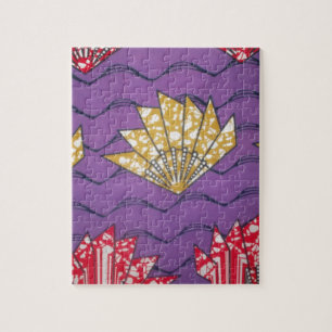 "Purple Passion Waves" Abstract African Art Print Jigsaw Puzzle