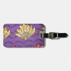 "Purple Passion Waves" Abstract African Art Print Luggage Tag
