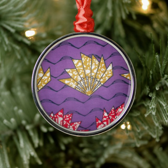 "Purple Passion Waves" Abstract African Art Print Metal Tree Decoration (Tree)