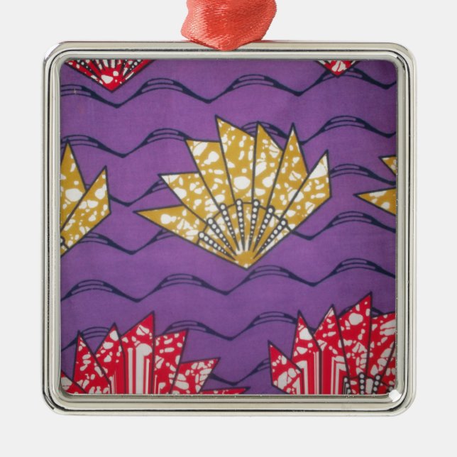 "Purple Passion Waves" Abstract African Art Print Metal Tree Decoration (Front)