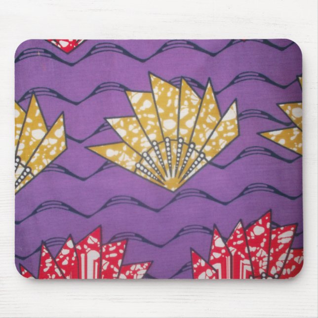 "Purple Passion Waves" Abstract African Art Print Mouse Mat (Front)