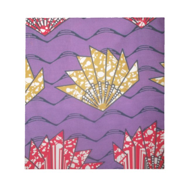"Purple Passion Waves" Abstract African Art Print Notepad (Front)
