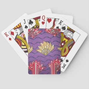 "Purple Passion Waves" Abstract African Art Print Playing Cards
