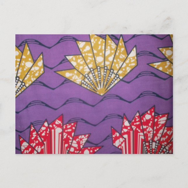 "Purple Passion Waves" Abstract African Art Print Postcard (Front)
