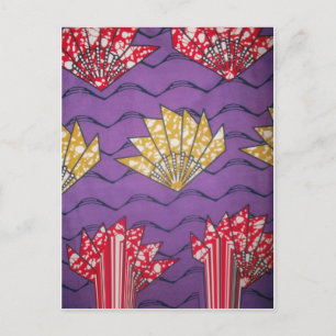 "Purple Passion Waves" Abstract African Art Print Postcard