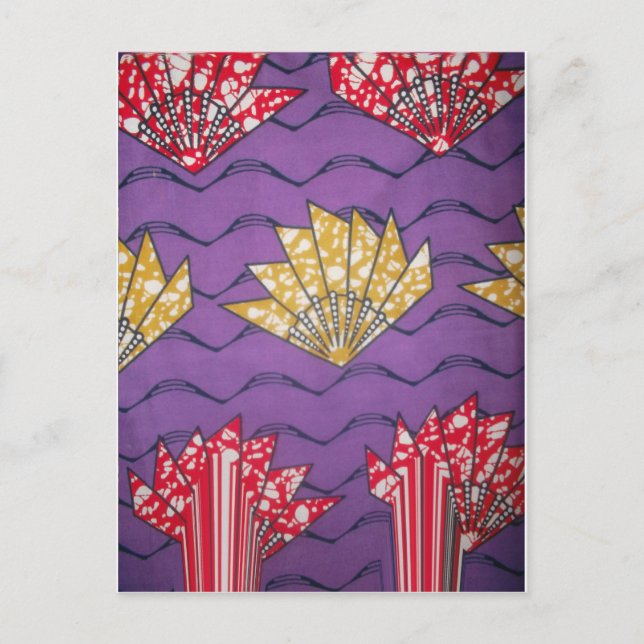 "Purple Passion Waves" Abstract African Art Print Postcard (Front)