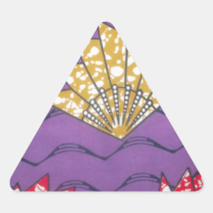 "Purple Passion Waves" Abstract African Art Print Triangle Sticker
