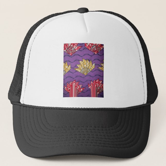 "Purple Passion Waves" Abstract African Art Print Trucker Hat (Front)